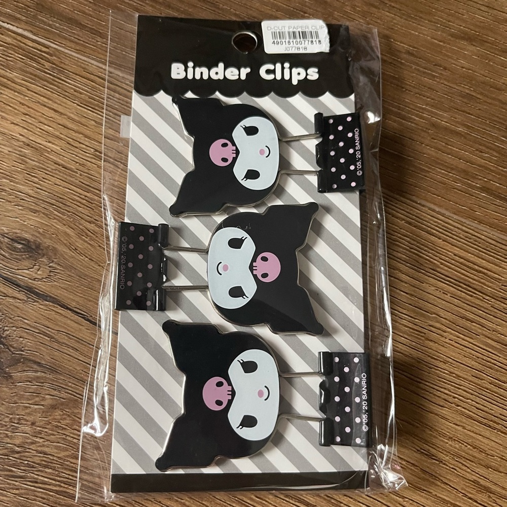 KUROMI-Imported (NWT) Paper Binder Clips